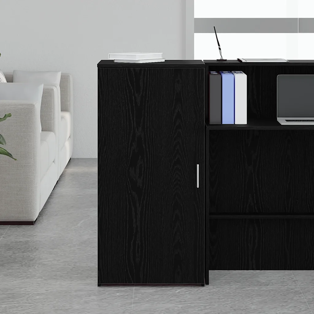 vidaXL Mobile Portaoggetti Nero 50x45x103,5 cm in Legno Multistrato