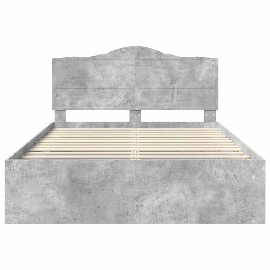 Struttura del letto Grigio Concretè 150 x 200 cm Pino massello