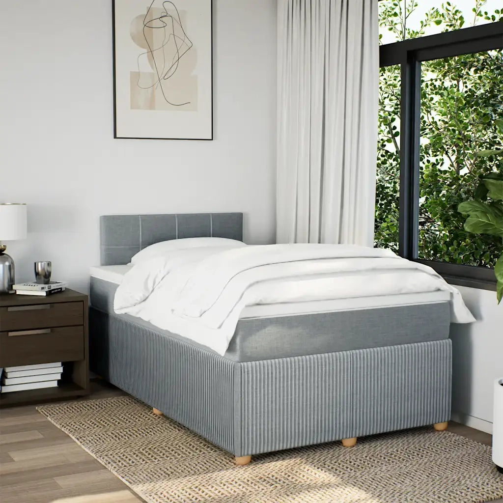 Giroletto a Molle con Materasso Grigio Chiaro 120x200cm Tessuto 3289723