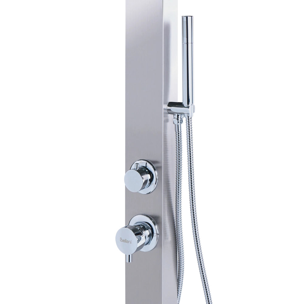 Set Doccia Miscelatore da Giardino per Esterni in Acciaio Inox e ABS Color Argento con Funzione Pioggia Moderno