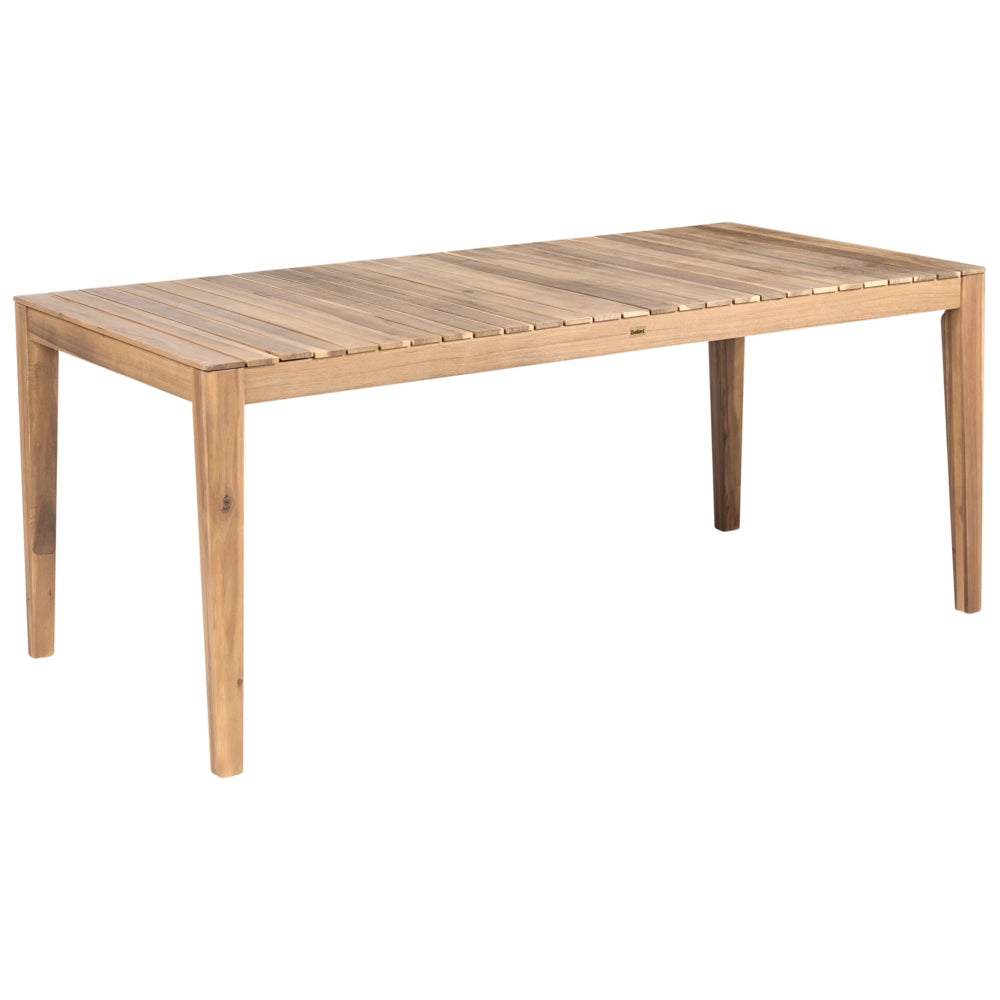 Set da pranzo da giardino con 8 sedie e tavolo marrone chiaro in legno di acacia certificato con piano rettangolare in stile rustico da esterno