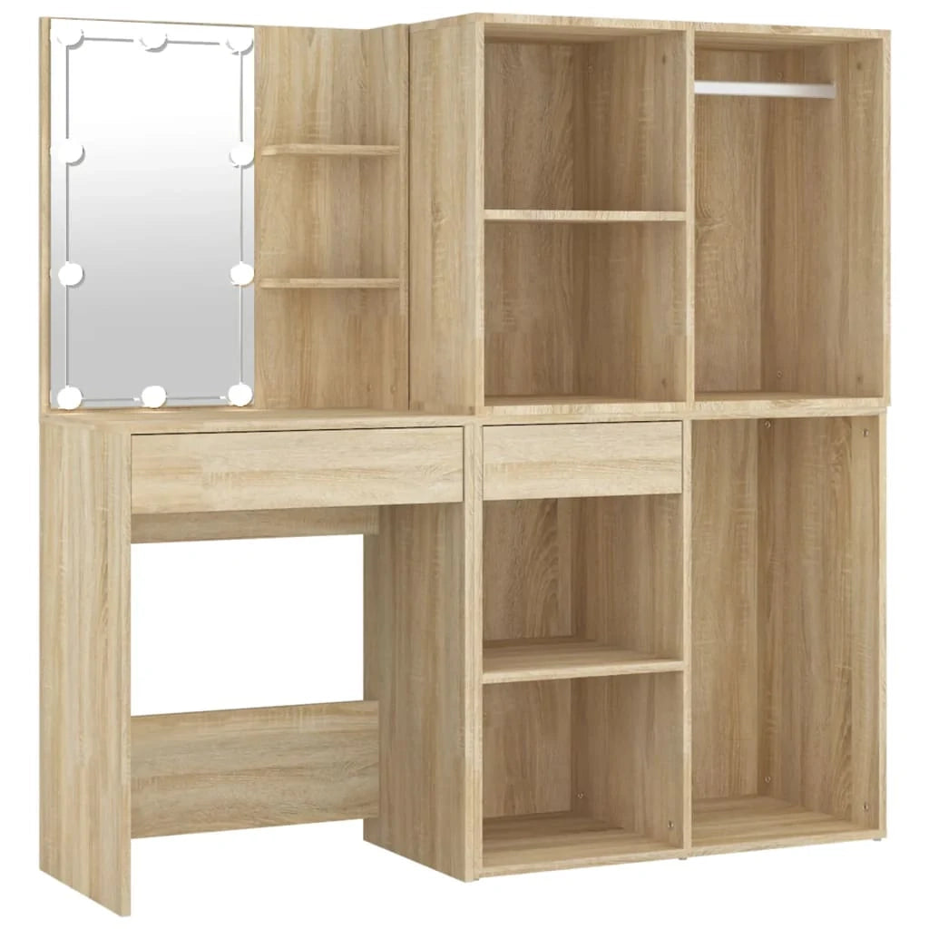 Toletta LED con 2 armadietti 60 x 40 x 140 cm legno ingegnerizzato beige 02_0006246