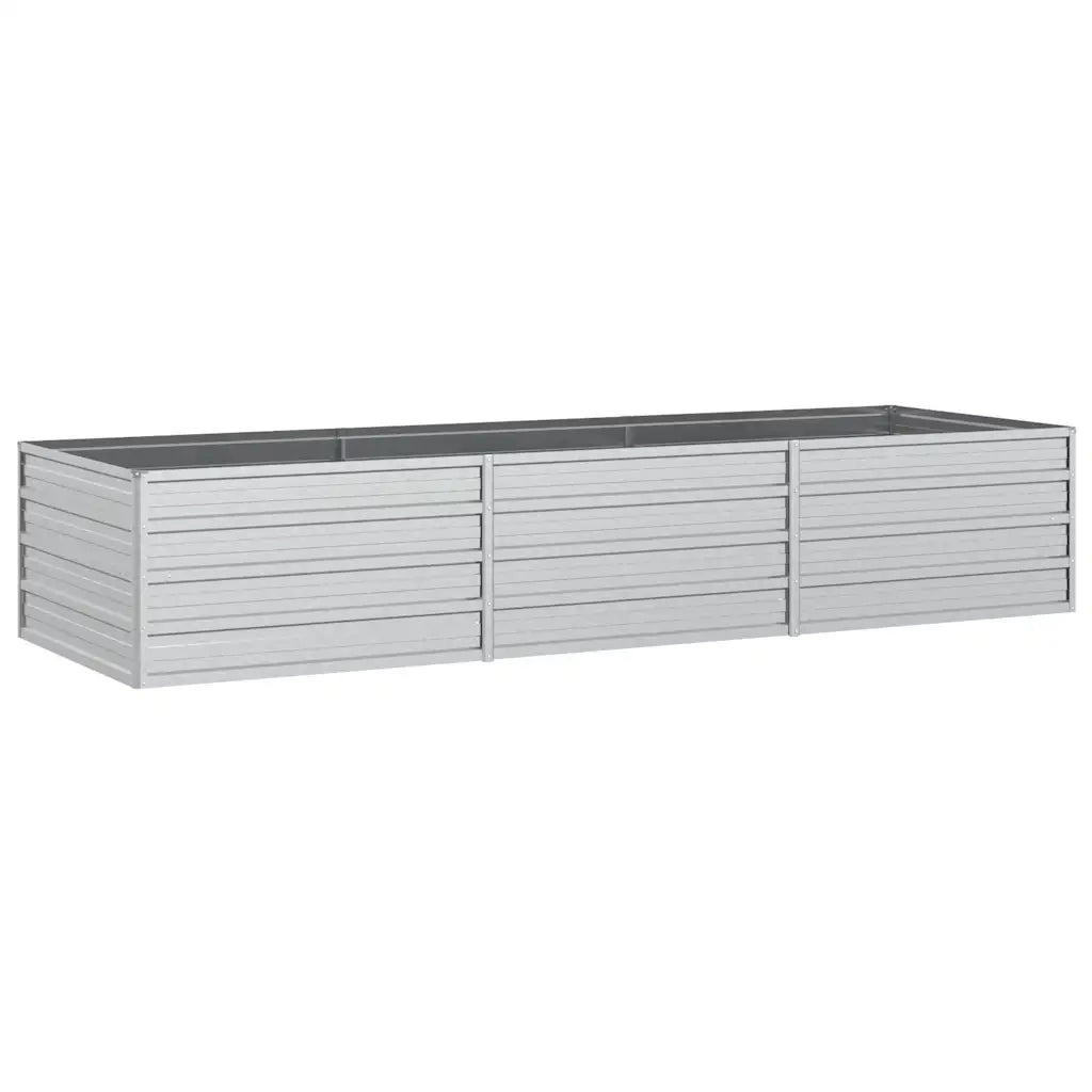 Fioriere | Cassetta per fiori | Letto Rialzato Giardino 240x80x45 cm in Acciaio Zincato Argento