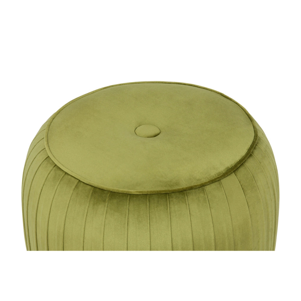 Pouf contenitore Lyla in velluto verde pistacchio