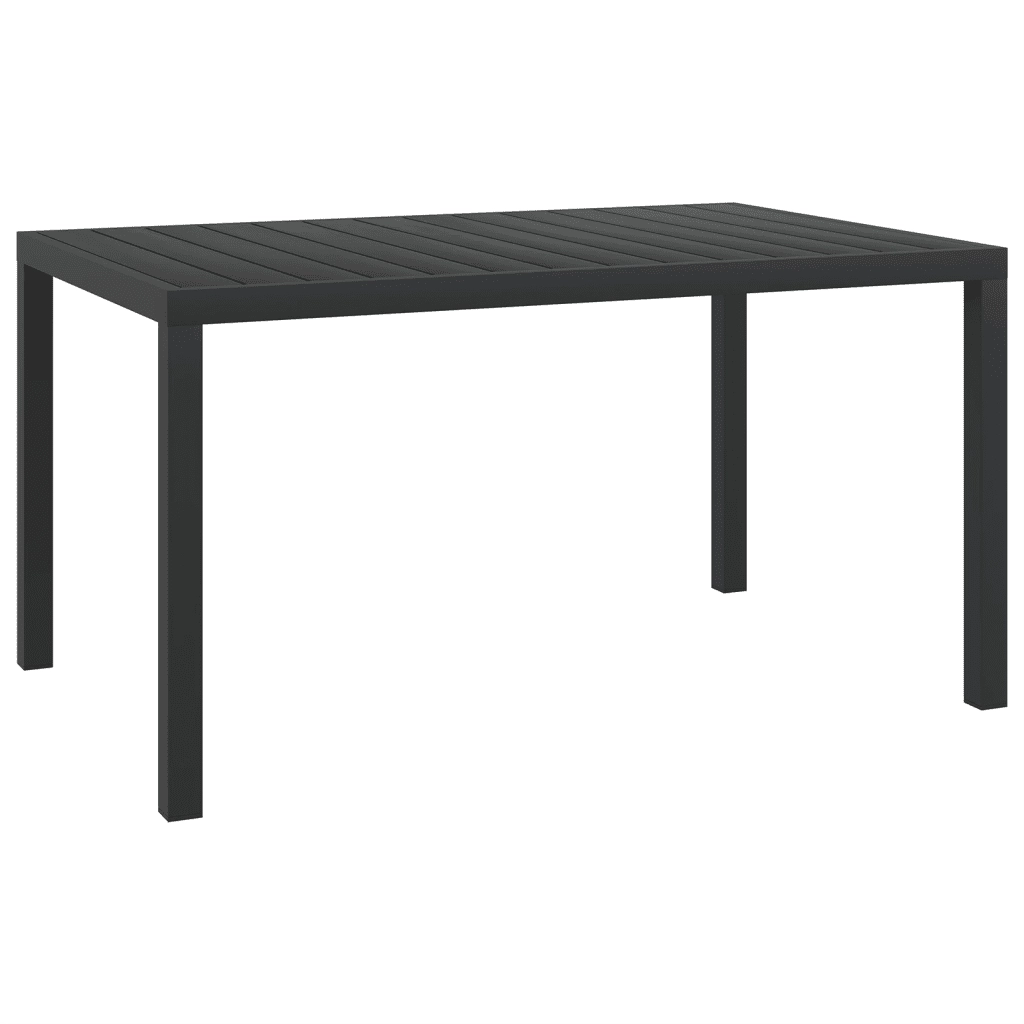 Set da Pranzo da Giardino 7 pz Nero in Alluminio 3200601