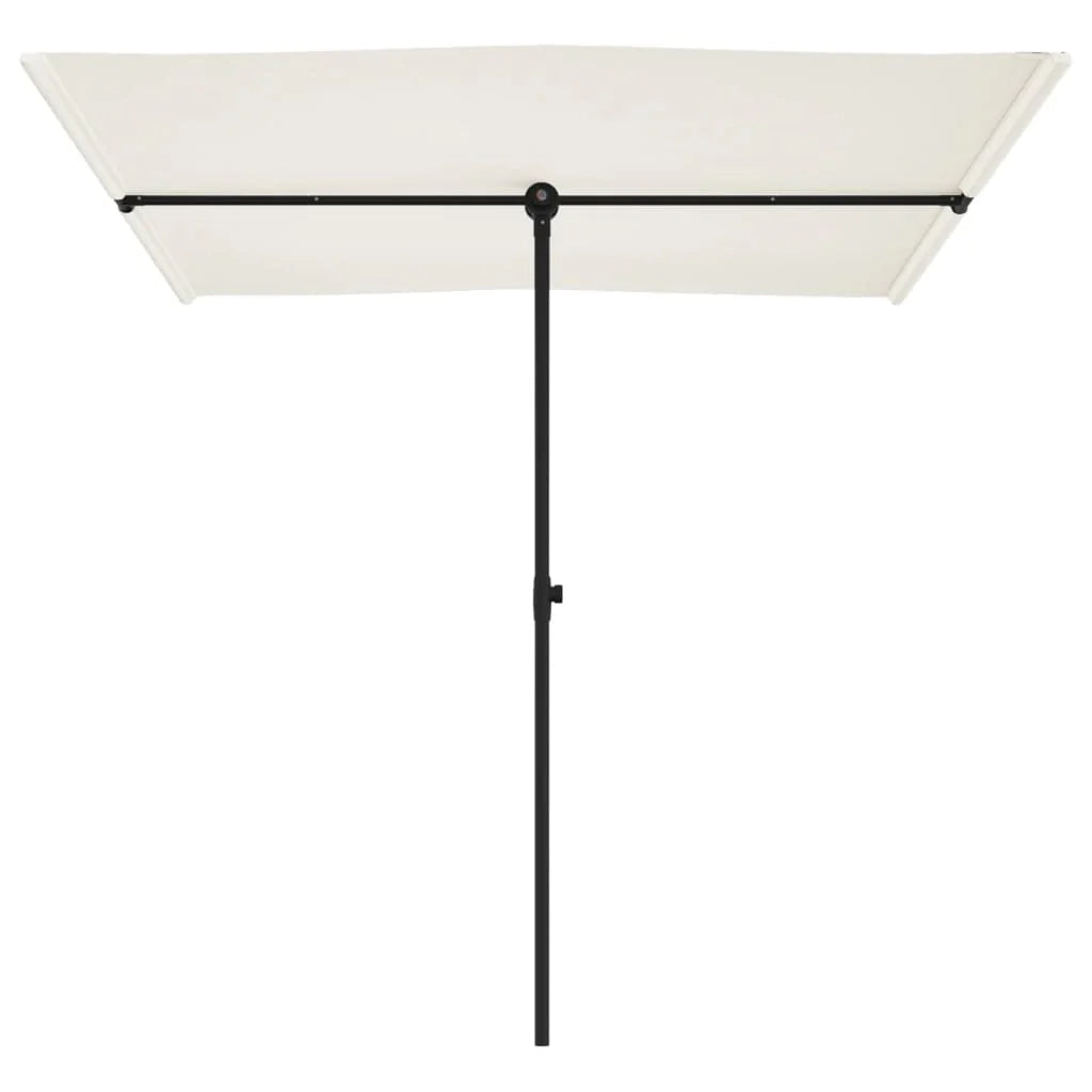 Ombrellone da esterno con palo in alluminio 2 x 1,5 m bianco sabbia 02_0021267