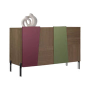 Madia 2 ante contemporanea legno frassino gambe metallo nero 126x48x83 (3151) - Mobili 2G