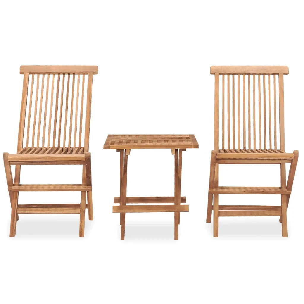 Set da Pranzo da Giardino Pieghevole 3 pz in Massello di Teak 315455