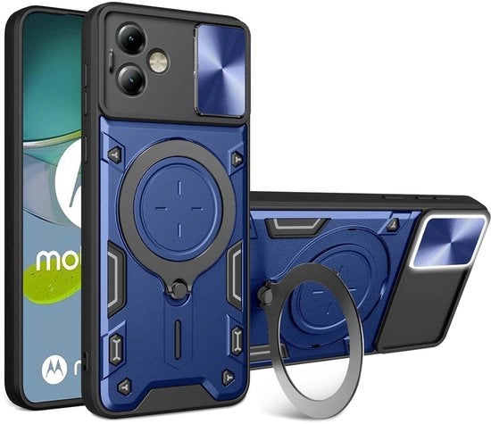 Hoesa schoccosa per Motorola Moto G14 4G con supporto per anello