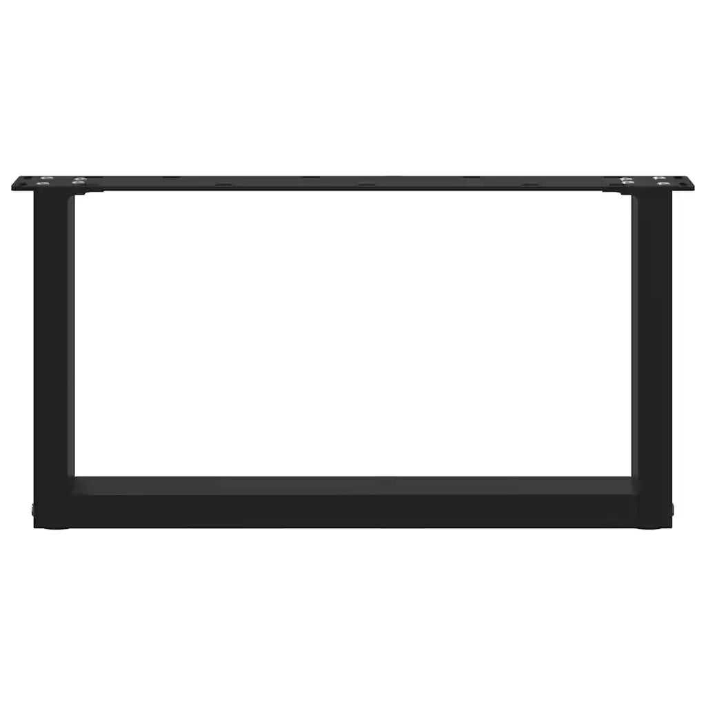Gambe per Tavolino da CaffÃ¨ a Forma di U 2 pz Nere 70x(30-31) cm Acciaio