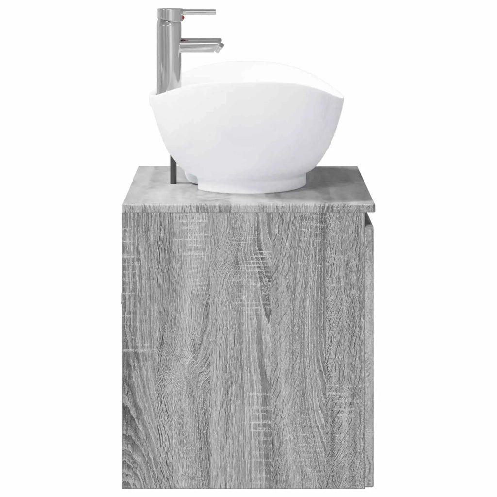 Set di mobili per il bagno Sonoma grigio Legno ingegnerizzato 3404346