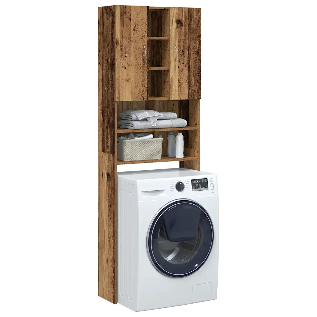 Mobile per Lavatrice Legno Antico 64x25,5x190 cm CFW9082571
