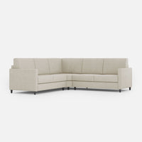 Divano Angolare 5 Posti 241x241x85 cm Karay in Tessuto Latte