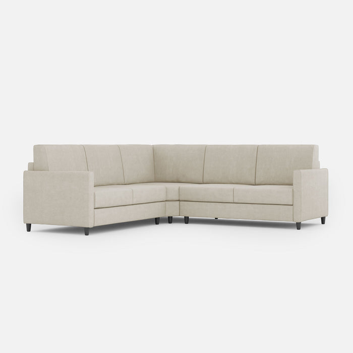 Divano Angolare 5 Posti 241x241x85 cm Karay in Tessuto Latte