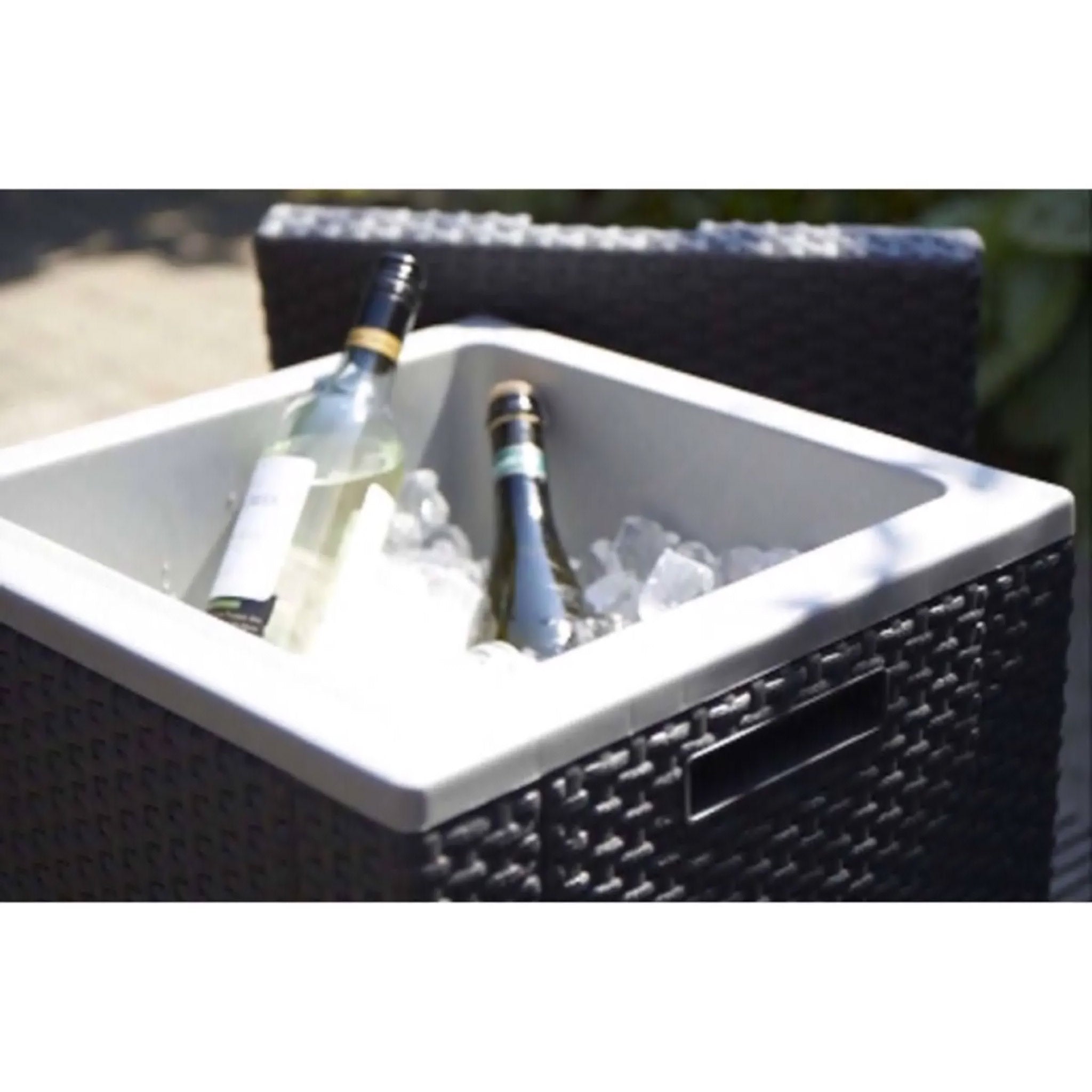 Tavolino Portaghiaccio da Giardino 55x55x39 cm in Resina Keter Ice Cube Antracite
