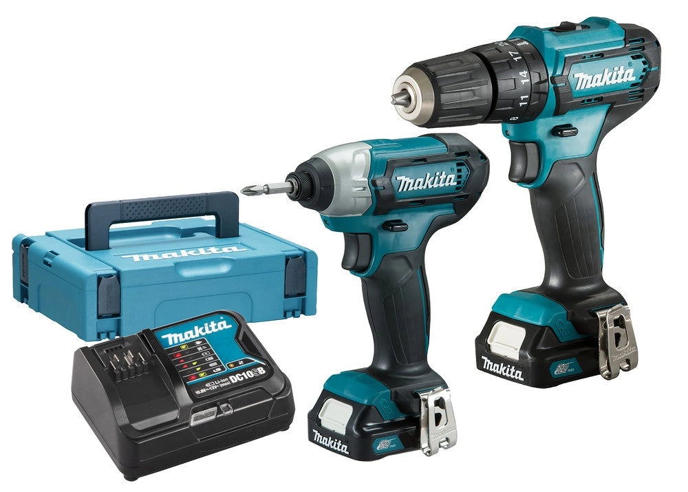 Kit Makita CLX228AJ CXT 12Vmax con Trapano + Impulsi , 2 Batterie 2,0Ah e MAKPAC
