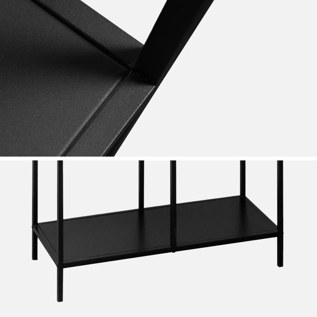 Libreria asimmetrica in metallo nero a 6 livelli, nero