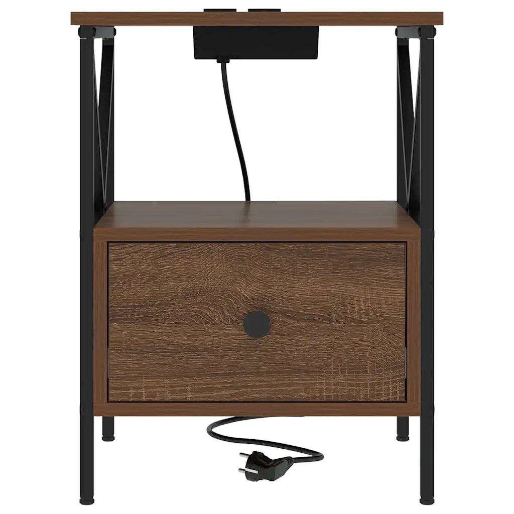Comodino | Armadio da Notte | Mobiletto da notte Rovere Marrone 41,5 x 40,5 x 55 cm