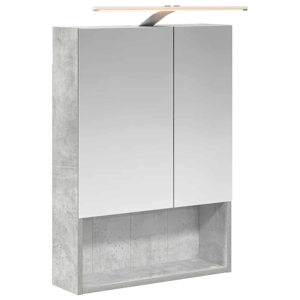 Mobiletto per specchio da bagno con lo scaffale Grigio cemento