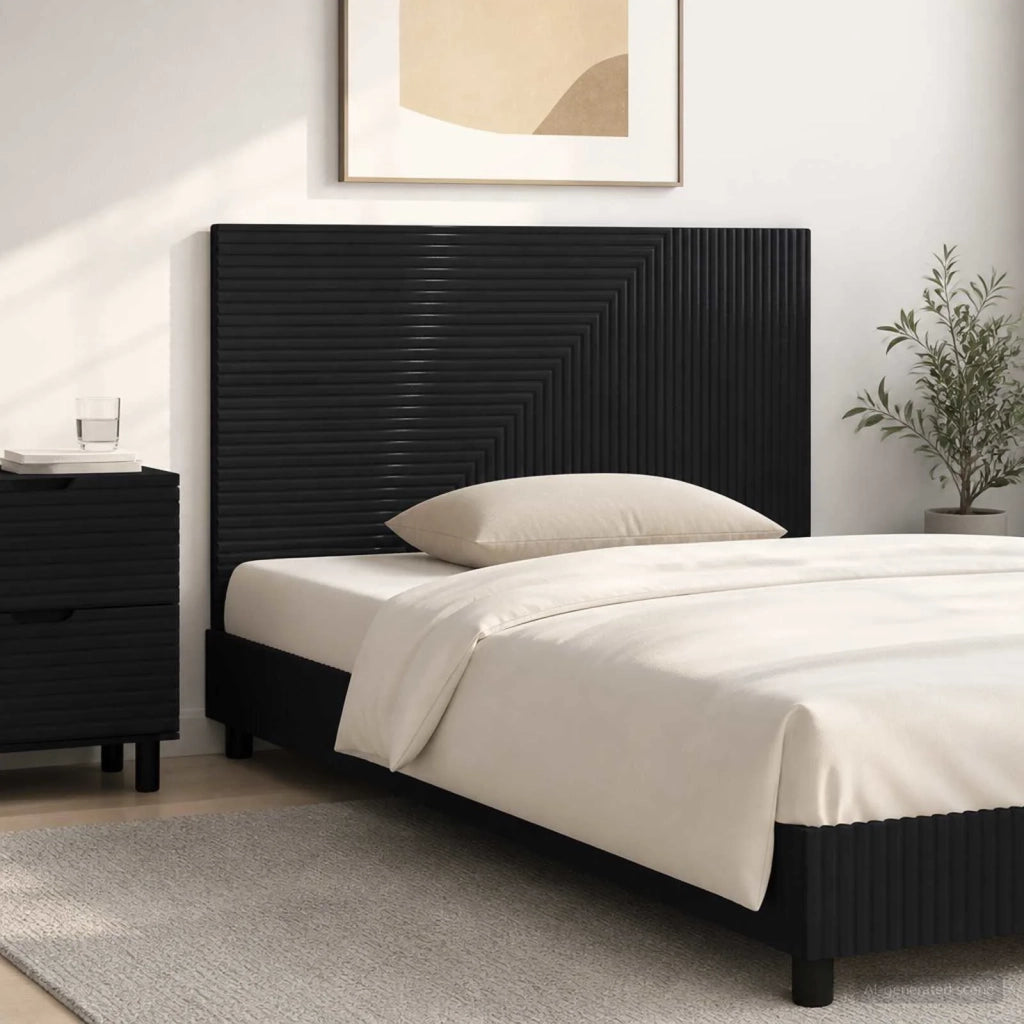 Testiera da Muro HAARLEM Nero Legno ingegnerizzato 896976