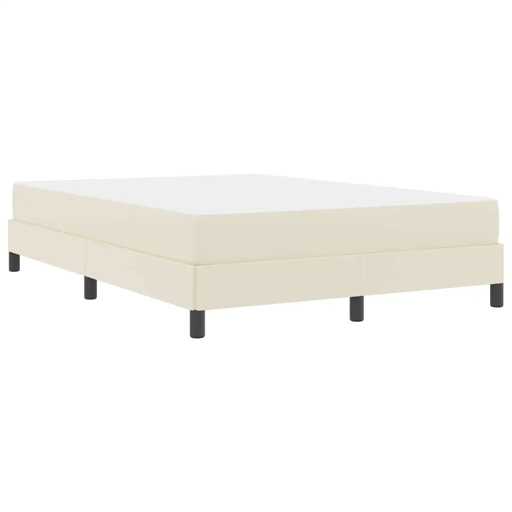 vidaXL Letto con materasso Crema 140 x 200 cm Pelle sintetica