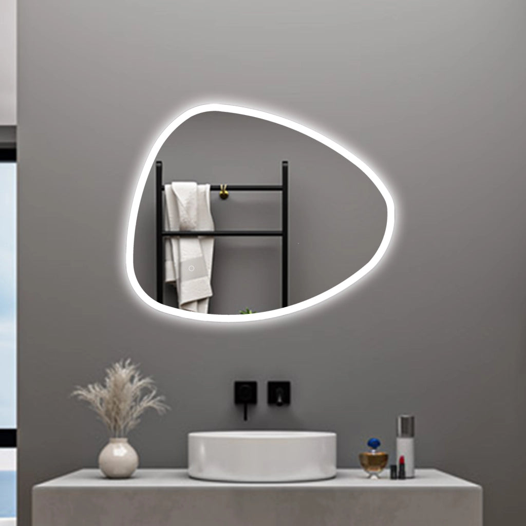 AICA Specchio da bagno  80 x 65 cm, dimmerabile, Funzione Memoria, antiappannamento, 3 colori