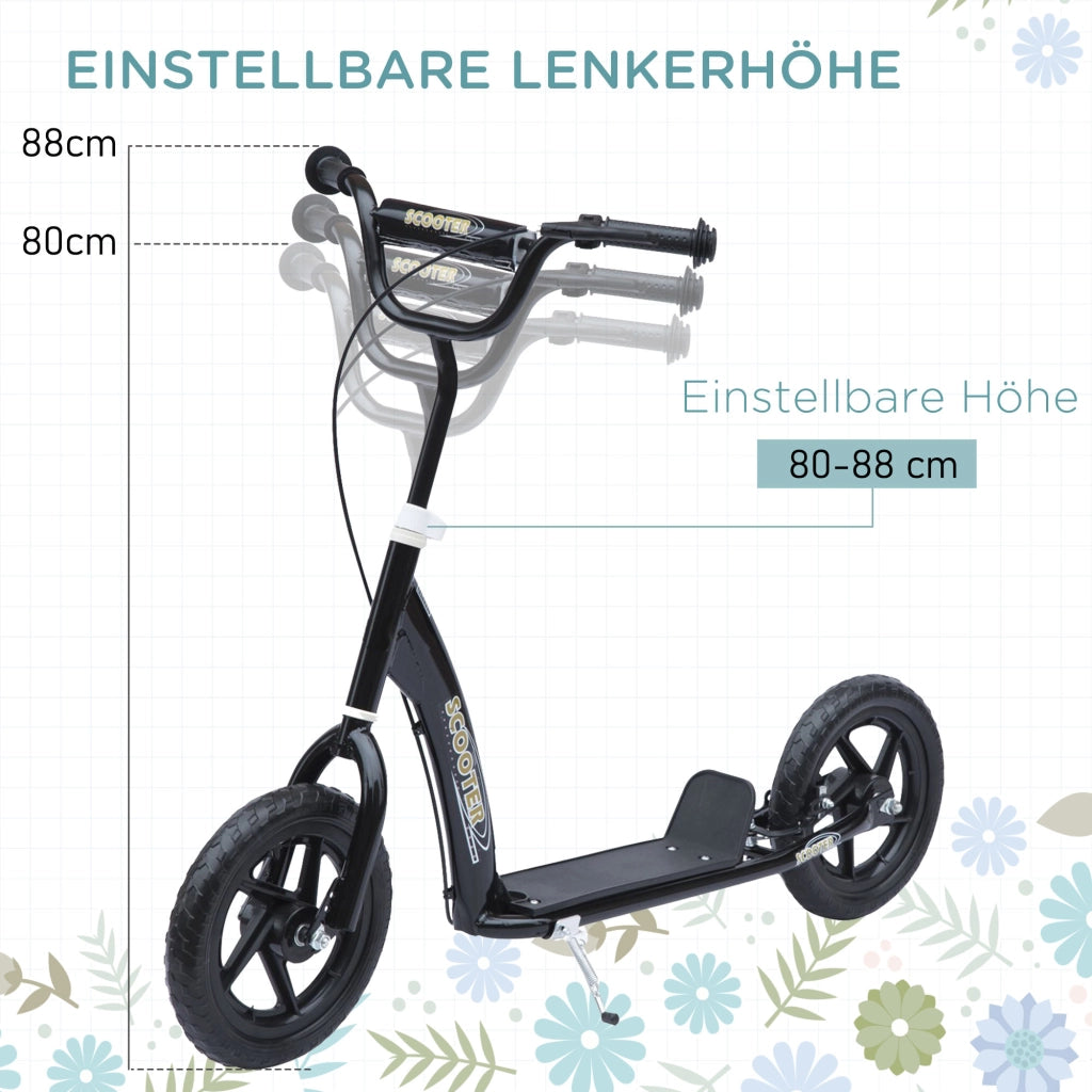 Scooter per Bambini con Freni e Ruote Grandi ¨C zephmum ¨C Nero 12 Pollici