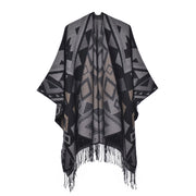 Nuovo scialle da donna in cashmere con spacco e nappe boh¨¦mien.
