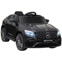 Macchina Elettrica per Bambini 3-5 Anni Mercedes con Cintura di Sicurezza e Telecomando, Nero