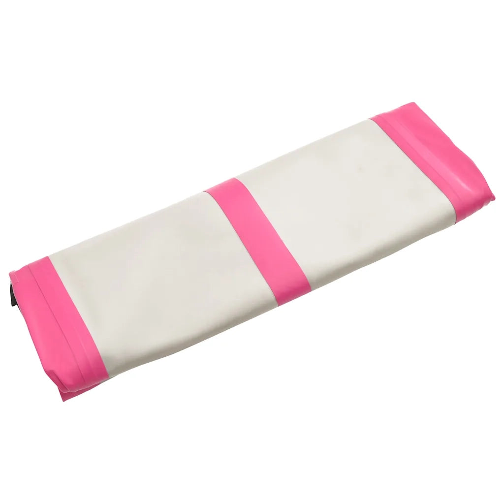 Tappetino Ginnastica Gonfiabile con Pompa 400x100x15cm PVC Rosa 92661