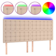Testiera | Testata a LED Cappuccino 180x5x118/128 cm in Similpelle