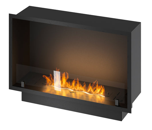 Camino a Bioetanolo da Incasso 84,4x59,4x25 cm Inside 800 Slim Nero con Vetro