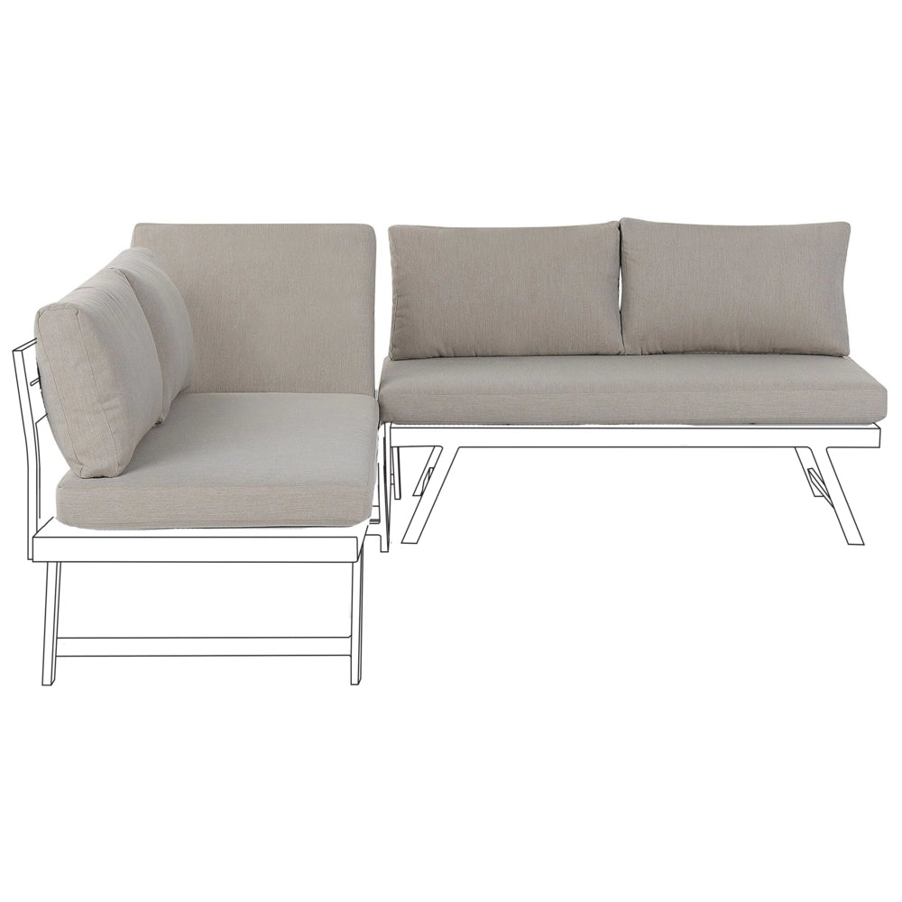 Set di 7 copricuscini per sedie da giardino Taupe in tessuto resistente ai raggi UV e all'acqua rimovibili