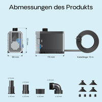 CHJ-2500 Pompa da Laghetto, 2.500 l/h 45 W, controllo del flusso, per circolazione acqua