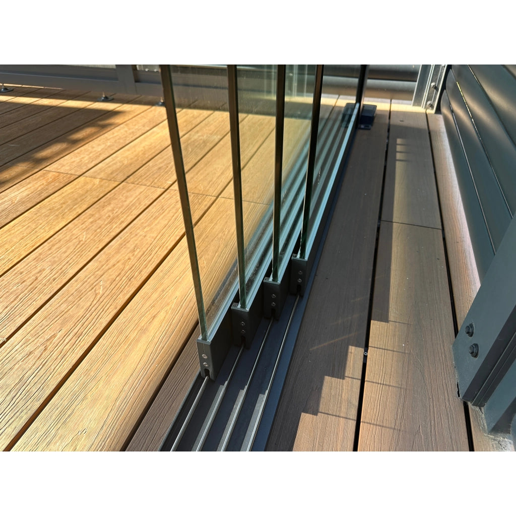 KIT VETRO 10MM 369XH235CM PROFILI GRIGIO RAL 7016 PER PERGOLA BIOCLIMATICA