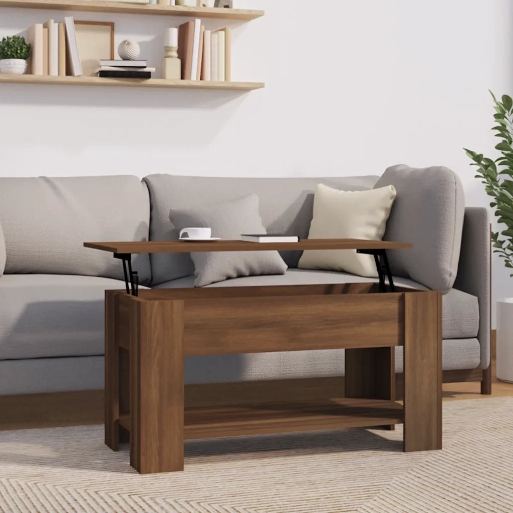 Tavolino salotto | Tavolino da caff¨¨ | Tavolino da Soggiorno Rovere Marrone 101x49x52 cm Legno Multistrato