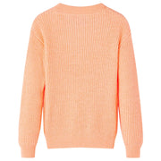 Maglione da Bambina Lavorato a Mano Arancione Brillante 140 14574
