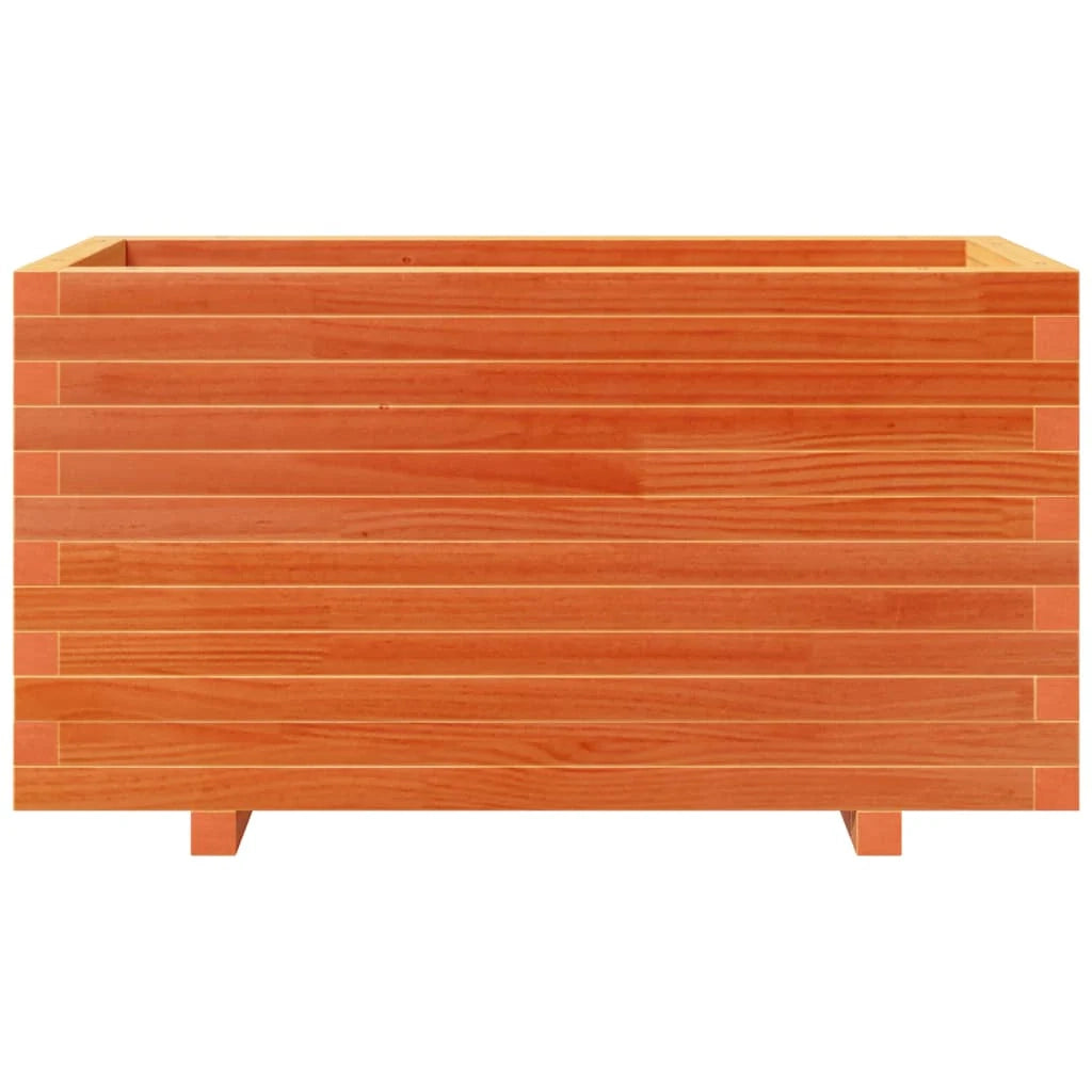 Fioriera rialzata per piante fiori terrazza giardino finitura a cera 90 x 40 x 49,5 cm legno di pino massiccio marrone 02_0038512