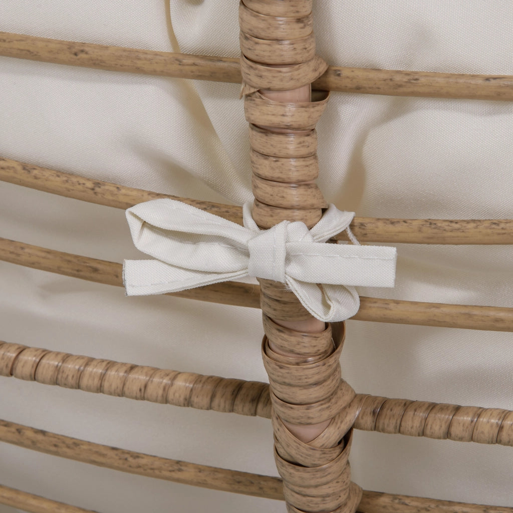 Poltrona da giardino con poggiapiedi in resina rattan e cuscini ¨C zephmum ¨C naturale