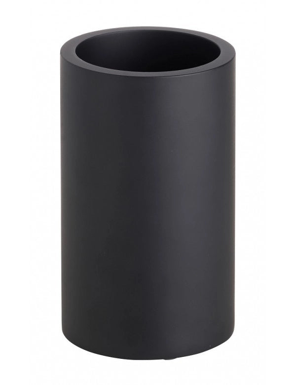 Portaspazzolino da tavolo GAMMA in resina nera opaca 12 x7,2 x7,2 cm