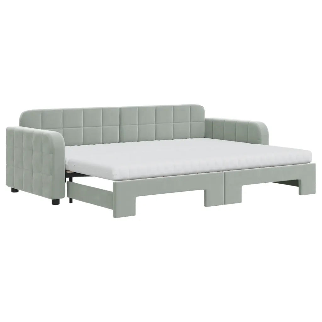 Divano Letto Estraibile Materassi Grigio Chiaro 80x200 Vellutocod mxl 106635