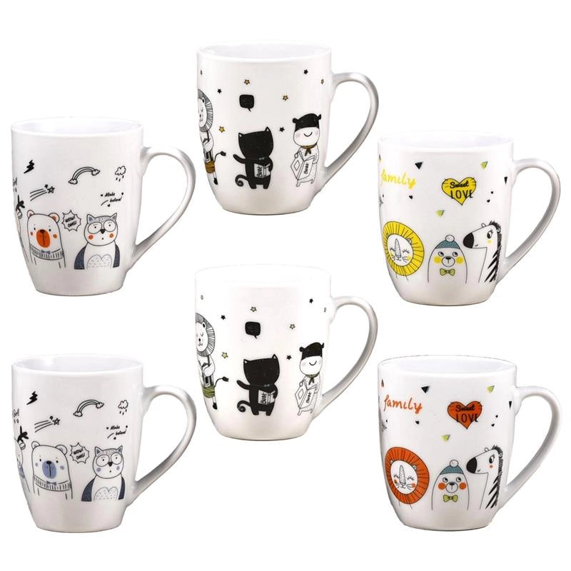 MA MAISON 1 SIMPATICA TAZZA MUG DA 330 CC PER COLAZIONE CON FANTASIA ASSORTITA