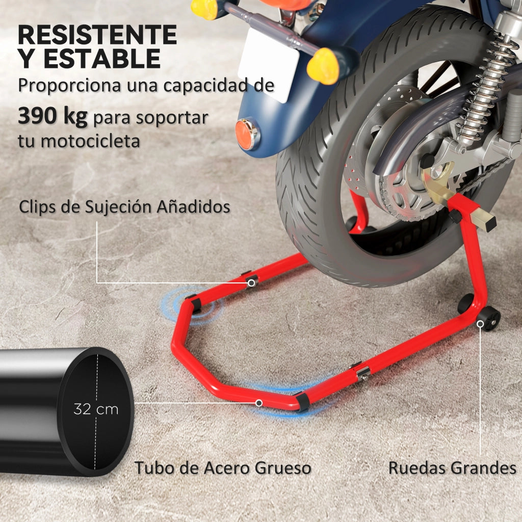 Supporto Ruota Moto Anteriore e Posteriore ¨C zephmum ¨C Convertibile, Carico 390 kg con Adattatori a U e L