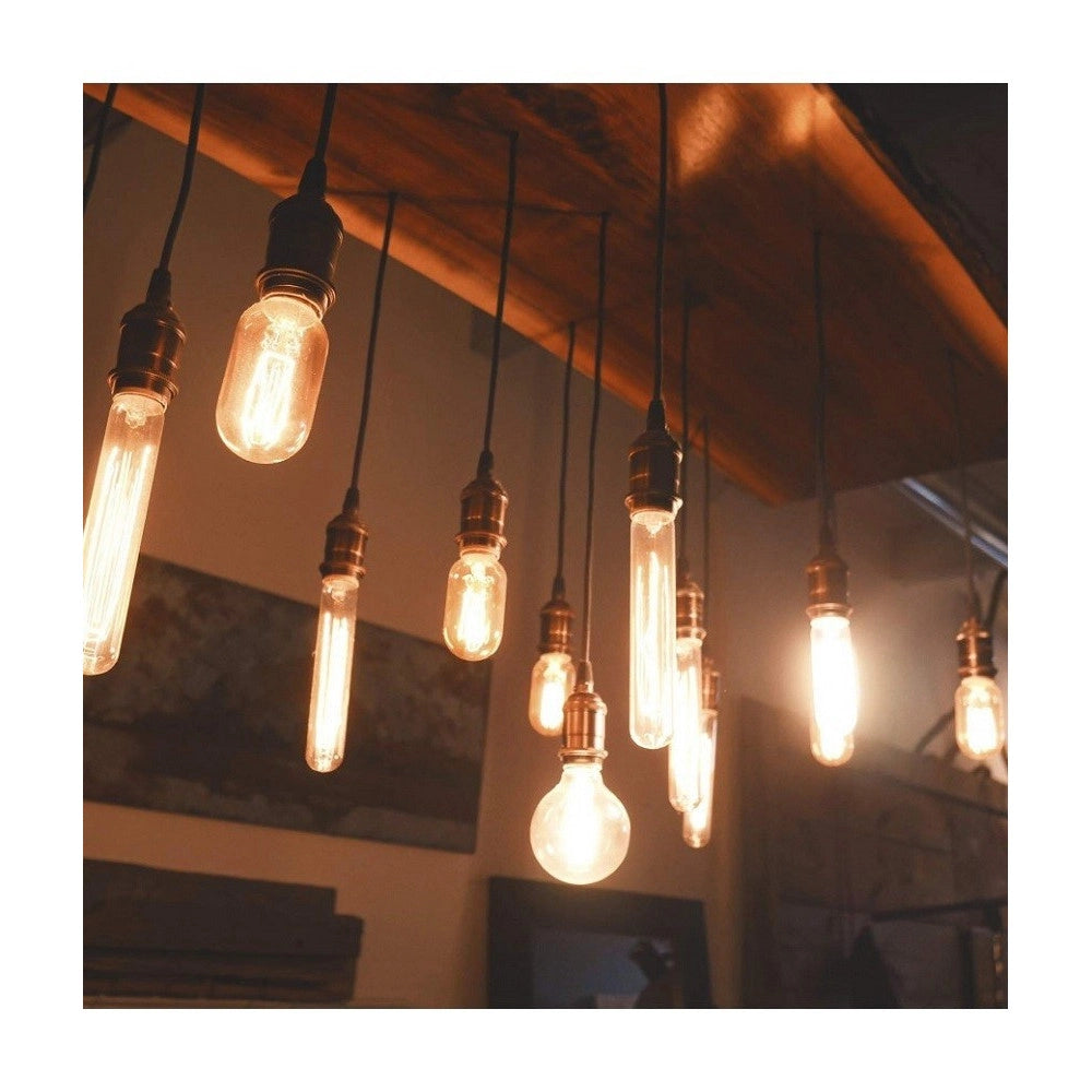 Trade Shop - Portalampada E27 A Sospensione Lampadario Pendente Porta Lampada 1,2 Metri E27-a -