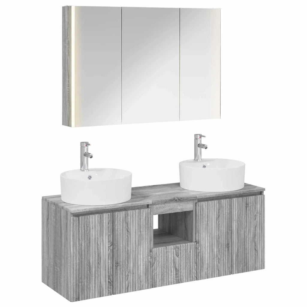 Set di Armadi da Bagno 4 pcs Sonoma grigio Legno ingegnerizzato 3406468