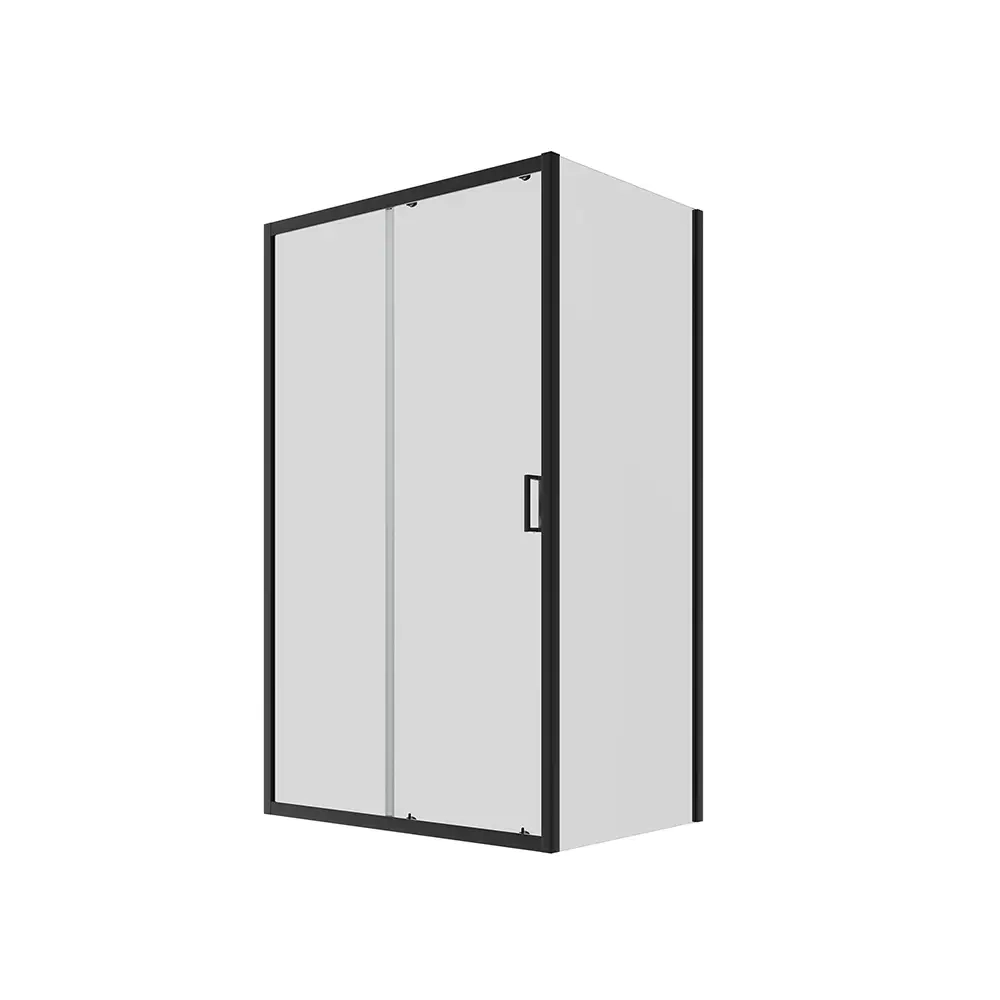 Box doccia 80x150 cm scorrevole vetro 6mm trasparente profili nero opaco | Lipari