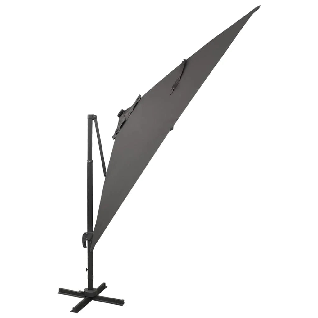 Ombrellone da giardino decentrato con palo e luci LED 300 cm antracite 02_0008517