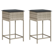 Sgabelli da Bar con Cuscini 2 pz Grigio Chiaro in Polyrattan CFW6495864