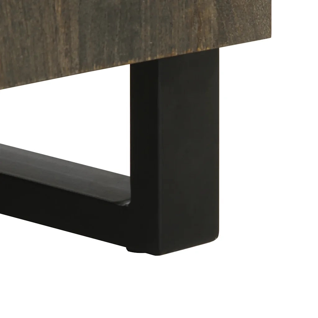 Credenze 3 pz Nere 60x33x75 cm in Legno Massello di Mango