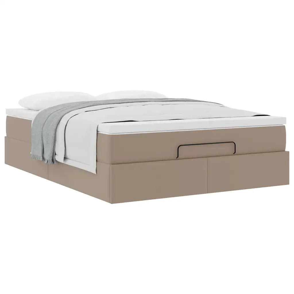 vidaXL Struttura Letto Pouf con Materasso 140x190 cm Similpelle